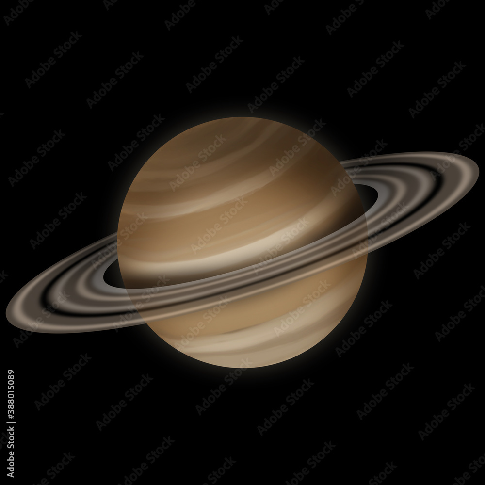 惑星土星のリアルなイラスト Stock Illustration Adobe Stock