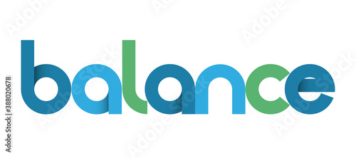 BALANCE blue and green vector typography banner