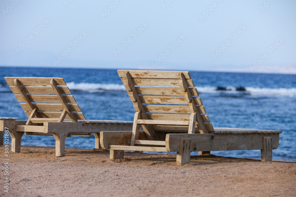 sunbeds on the beach