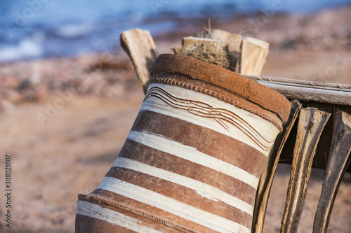 old wooden fence by the beach