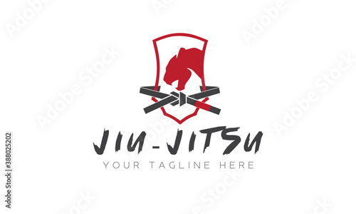 Brazilian Jiu Jitsu, Team Panther Design Template Logo Vector Illustration, Patch, Apparel Stickers and Clothing