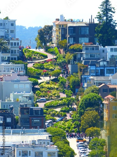 Canvas Print North America, United States, California, San Francisco, Lombard Street