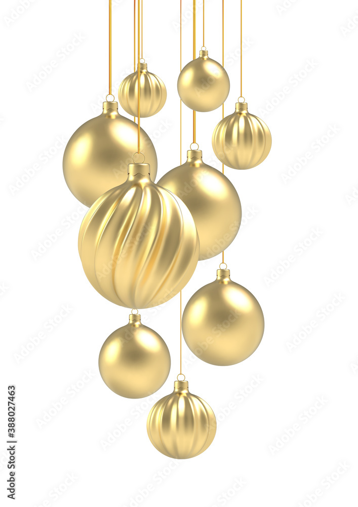 3d realistic golden and spiral christmas ball isolated on white background. Vector illustration. 3d realistic golden and spiral christmas ball isolated on white background. Vector illustration.
