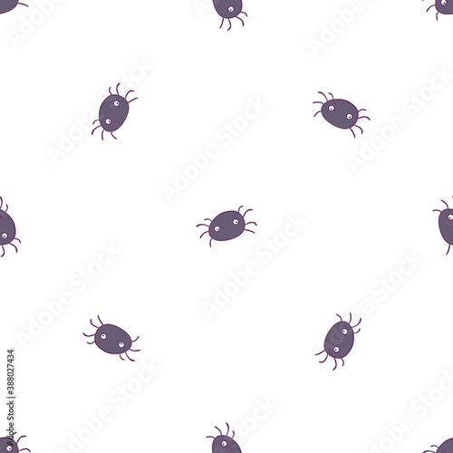 Seamless pattern with cute spiders.