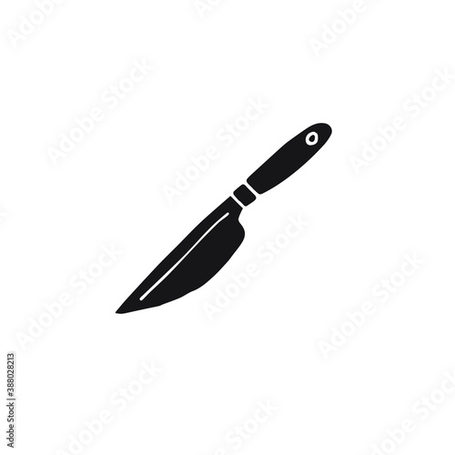 Vector hand drawn doodle sketch black knife isolated on white background
