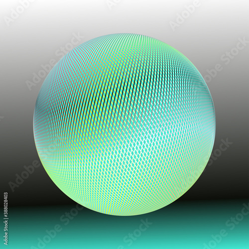 grid planet yellow turquoise blue gradient