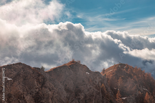 Trekking in a cloudly autumn day in the Dolomiti Friulane, Friuli-Venezia Giulia