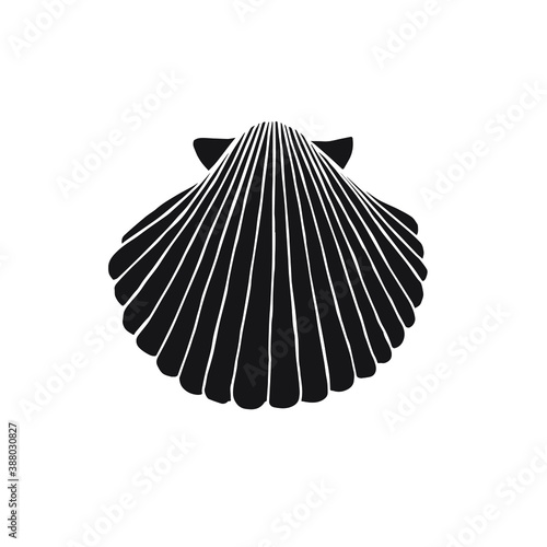 Vector hand drawn doodle sketch black shell isolated on white background
