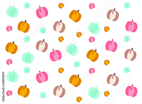 colored pumpkins, cute vector illustration on a white background