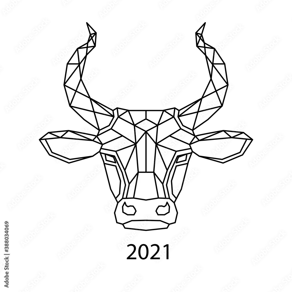 2021 happy new year background with polygonal bull.Greeting card invitation. Winter holidays related typographic. 2021 happy new year background with polygonal bull.Greeting card invitation. Winter holidays related typographic.