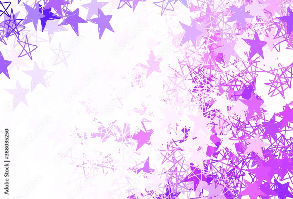 Light Purple vector texture with beautiful stars.