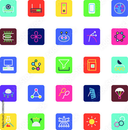 
Science and Technology Colored Vector Icons 
