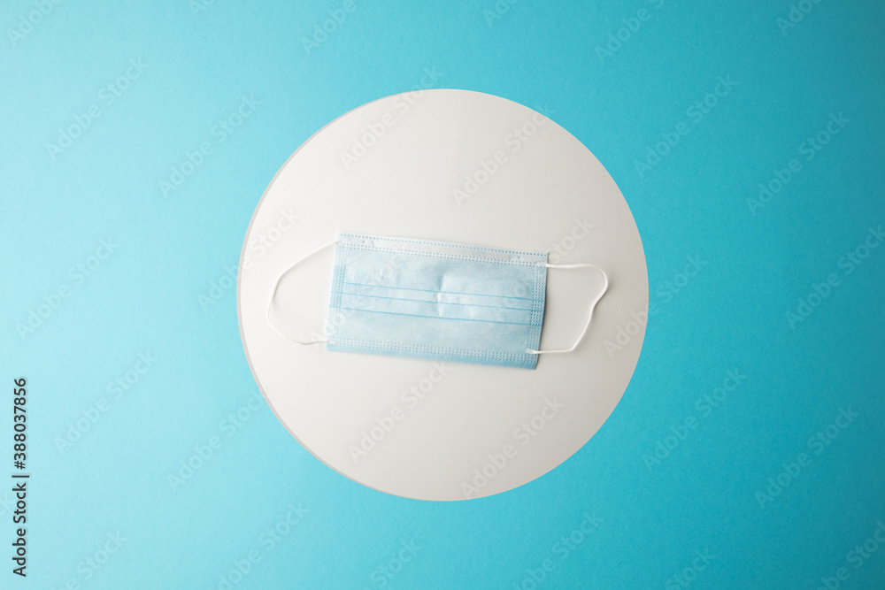 surgical mask on blue background surgical mask on blue background