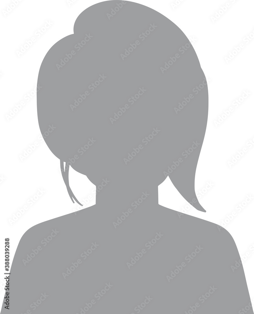 Hand drawn, modern, woman avatar profile icon (or portrait icon). User flat avatar icon, sign, profile female symbol