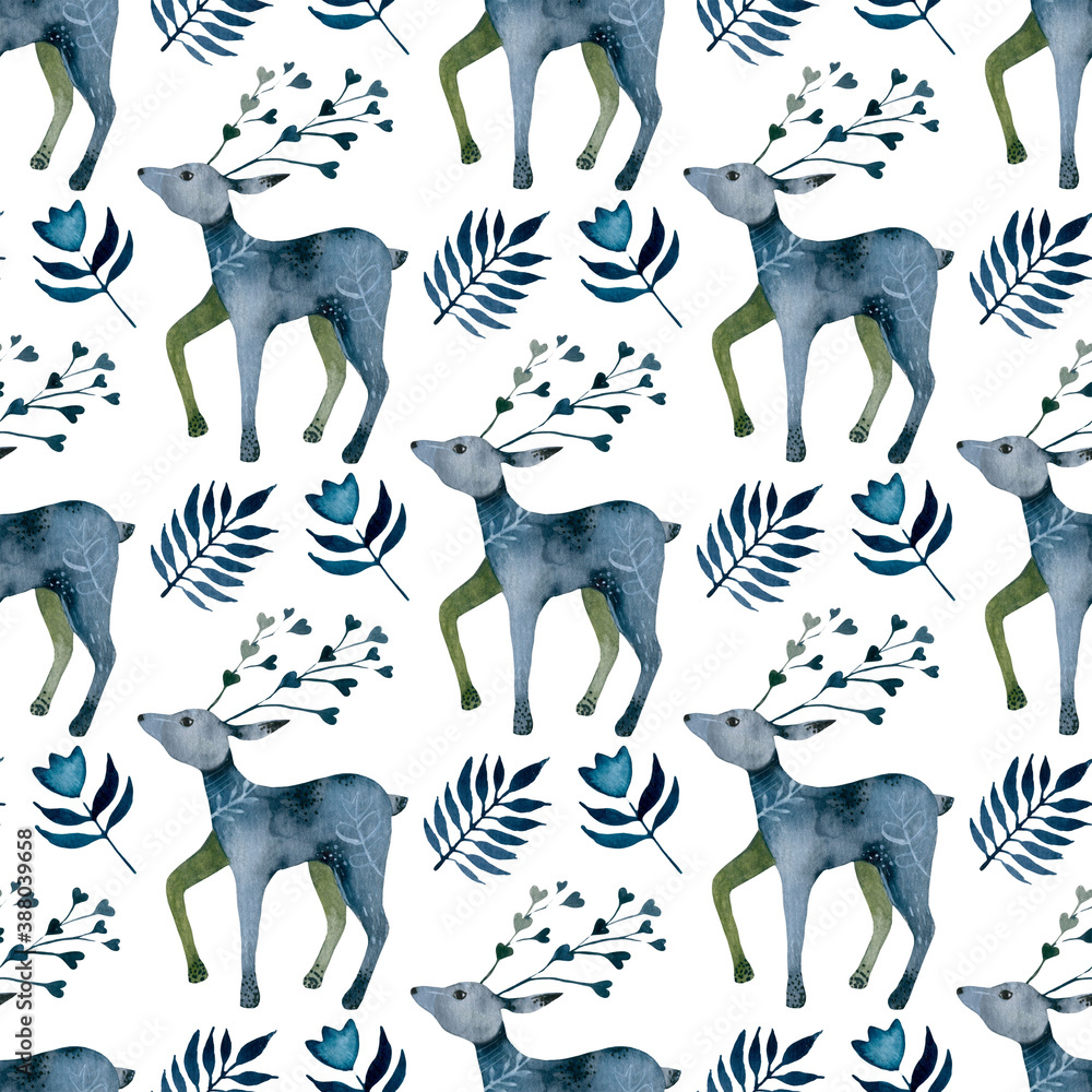 Naklejka premium Seamless pattern with deer Seamless pattern with deer