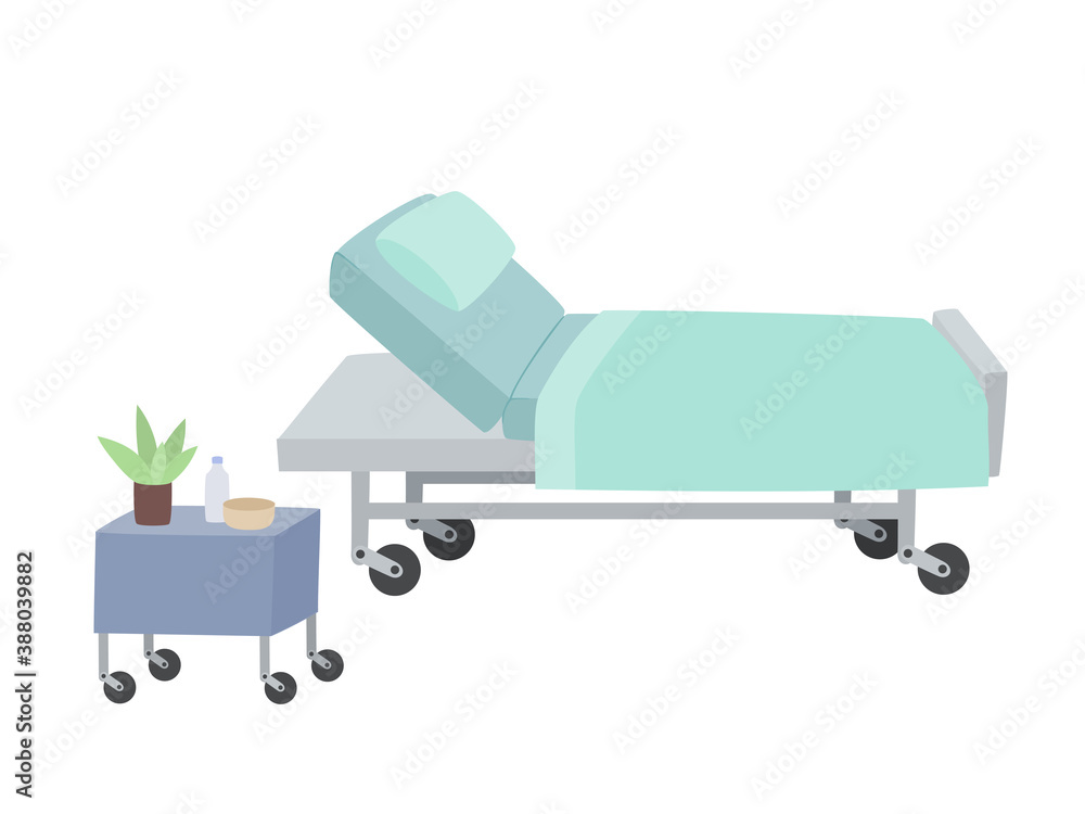 Vector illustration of bed-transformer, table in hospital isolated on white. Vector illustration of bed-transformer, table in hospital isolated on white.