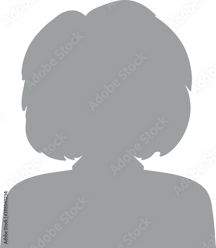 Hand drawn, modern, woman avatar profile icon (or portrait icon). User flat avatar icon, sign, profile female symbol