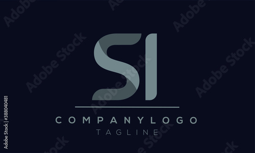 SI initials monogram letter text alphabet logo design