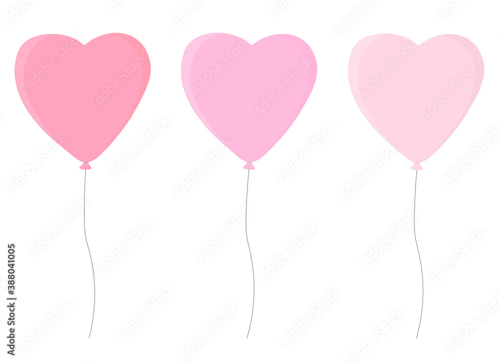 Set heart balloons Valentine's Day vector illustration