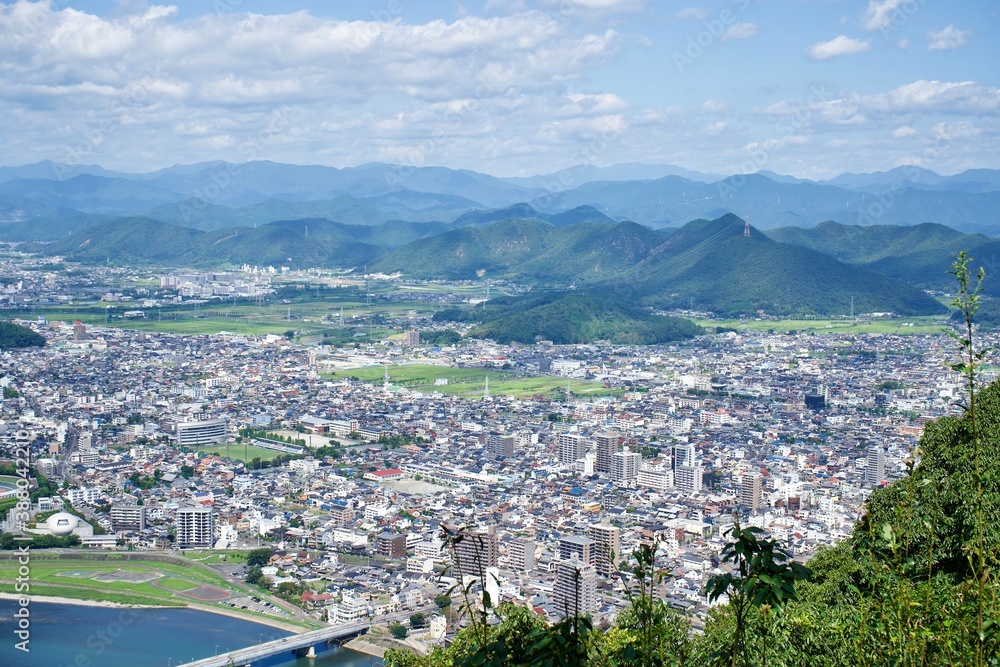 The view of the Gifu city from Gifu castle.