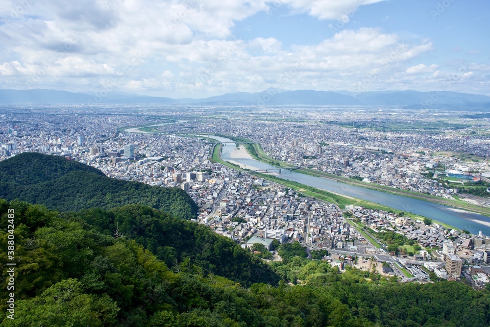 The city view with Nagara river in Japan.