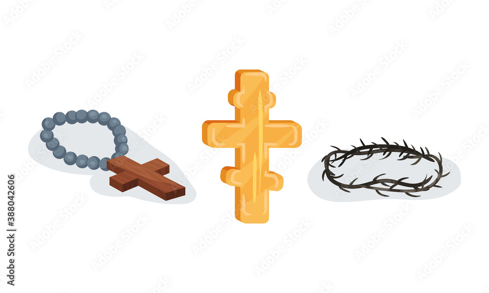 Various Symbols of Christian and Jewish Religion Vector Set Various Symbols of Christian and Jewish Religion Vector Set