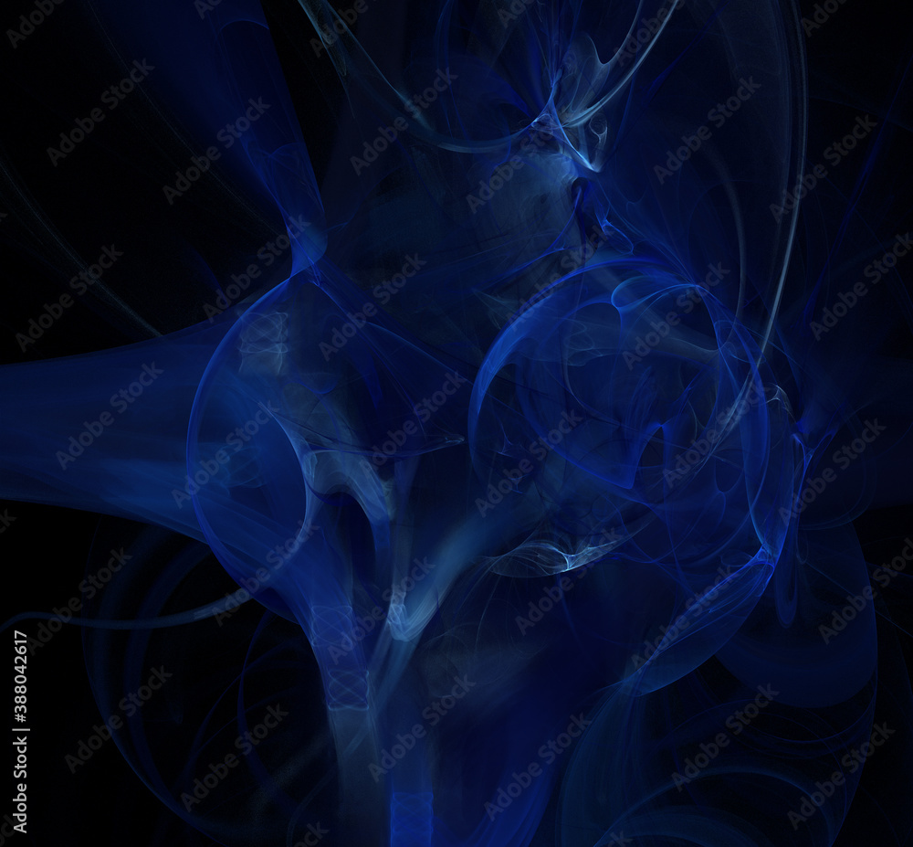 Abstract blue fractal art background illustration space geometry. Abstract blue fractal art background illustration space geometry.