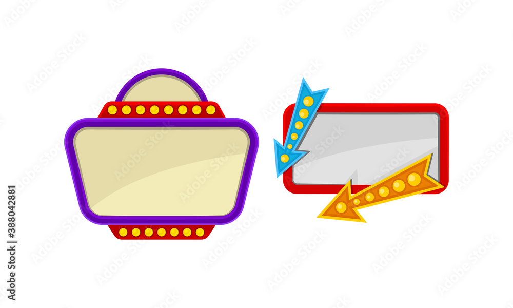 Fototapeta premium Classic American Signboards and Advertising Billboards Vector Set