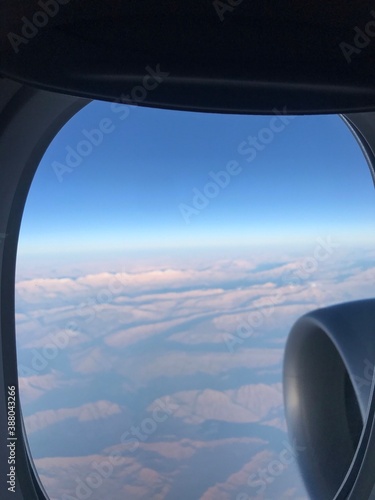 Image taken from an aircraft window mid-flight