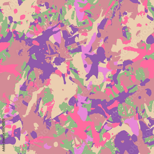 Abstract grungy color paints seamless pattern