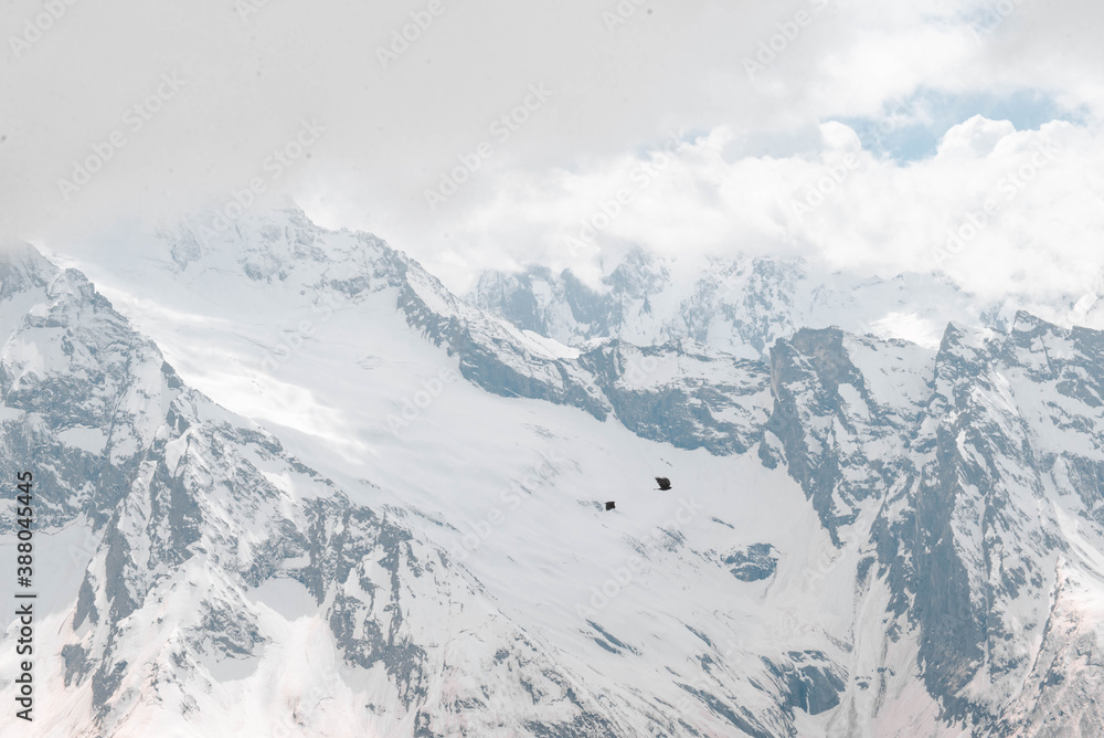 Obraz premium snowy peaks of the North Caucasus in winter,