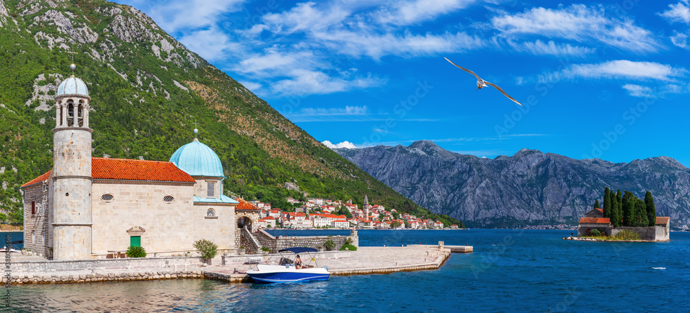 Our Lady of the Rocks and island of Saint George, Perast, Bay of Kotor, Montenegro