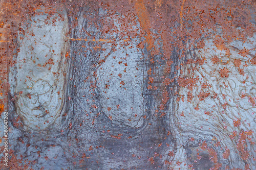 Old grey rusted metal background. Metallic vintage texture