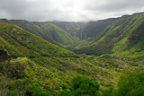Moaula Falls at Halawa Valley Molokai landscape