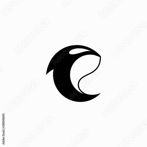 orca  whale logo design
