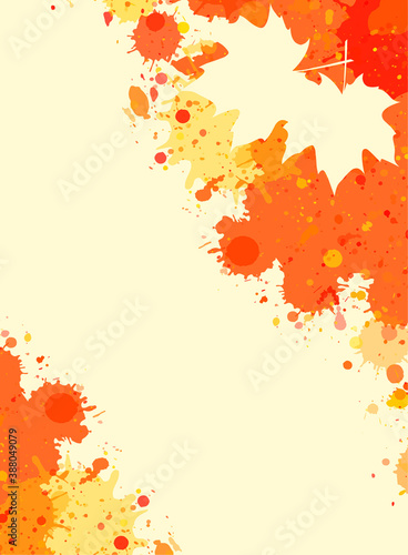 Watercolor autumn frame