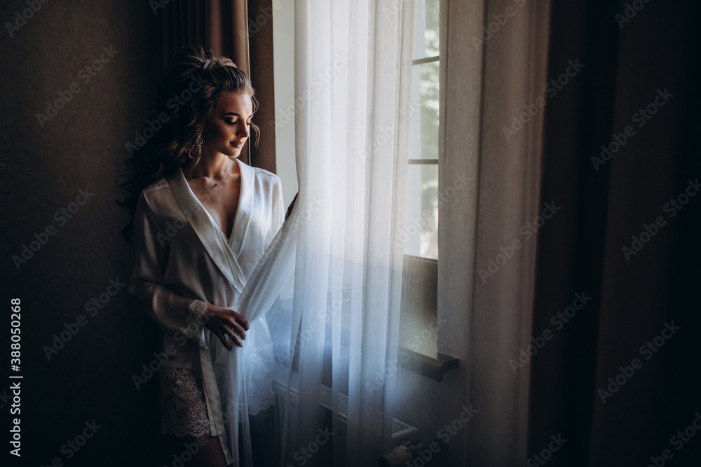 Portrait of the bride. Wedding preparations.