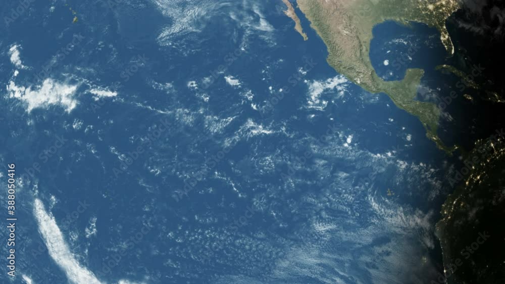 Planet earth from space. Day to night realistic world globe spinning ...