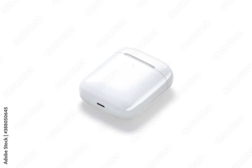 Blank white closed headphones case mock up lying, side view Blank white closed headphones case mock up lying, side view