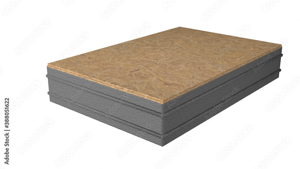 Attic insulation made of styrofoam with a OSB panel as insulation for a floor in a building 2 Attic insulation made of styrofoam with a OSB panel as insulation for a floor in a building 2
