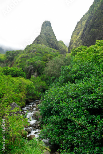 The Needle and stream at Iao Valley State Park Maui