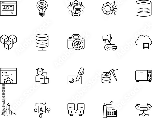 technology vector icon set such as: mine, electrical, man, chemical, pad, nuclear, logic, residing, game, oven, end, school, campaign, building, transaction, refinery, frame, plant, programmer, glass