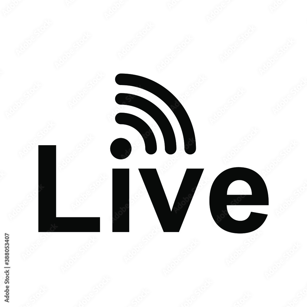 Live video, streaming icon vector. icon live streaming on white background Live video, streaming icon vector. icon live streaming on white background