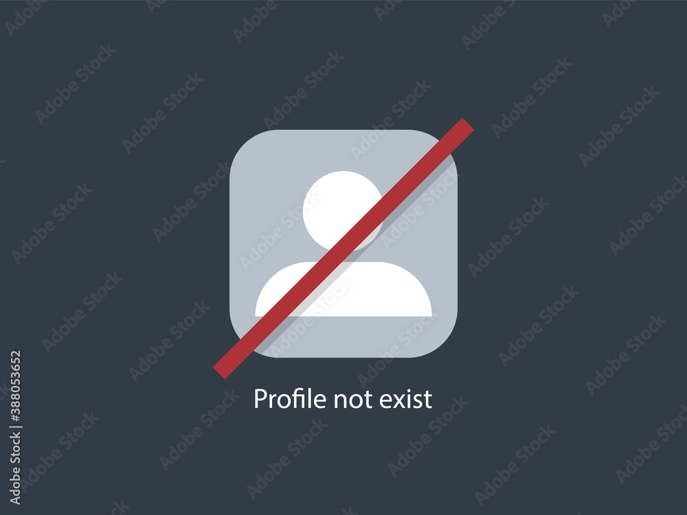 Profile not exist icon. User white contour marked with red line remote avatar erased from memory online. Profile not exist icon. User white contour marked with red line remote avatar erased from memory online.