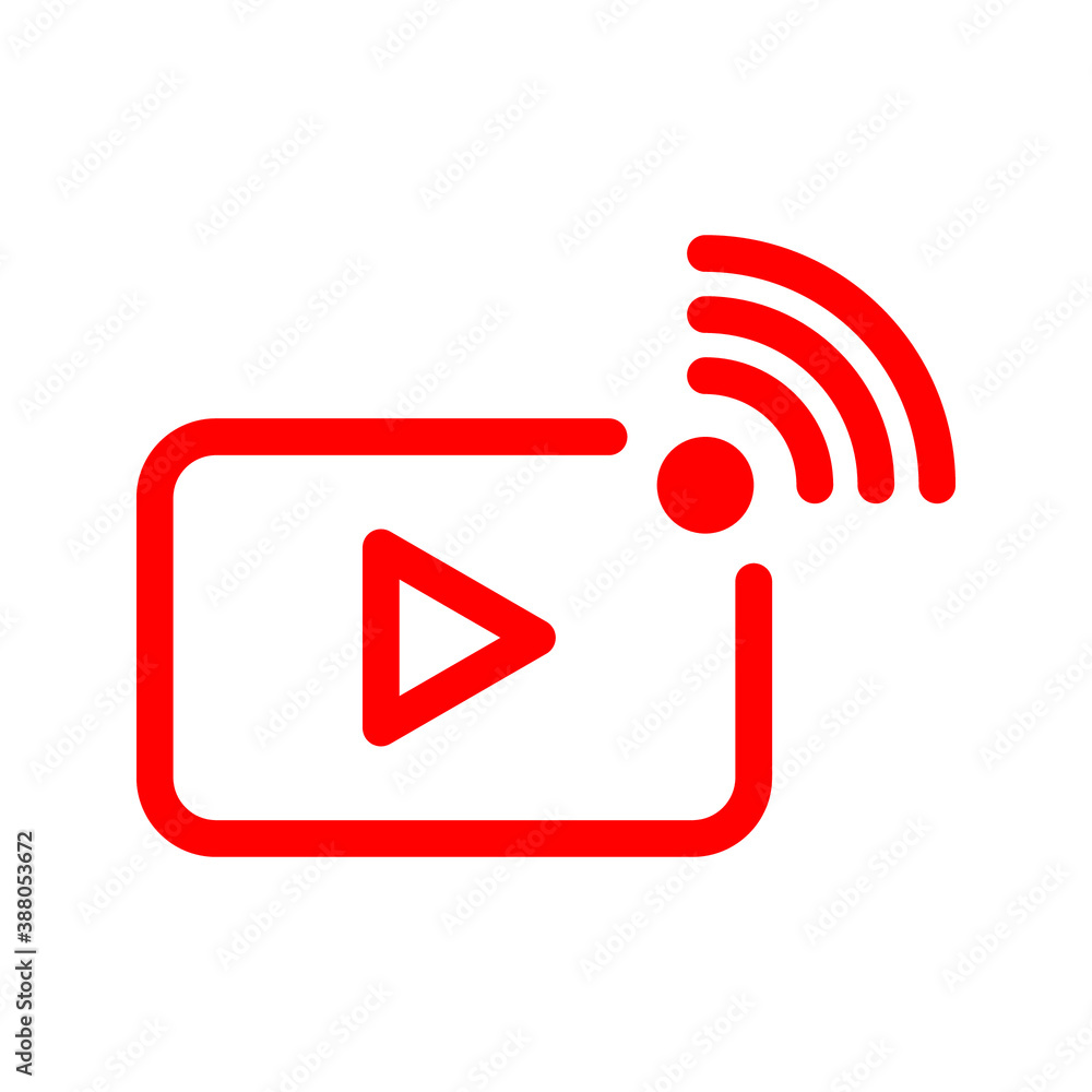 Live video, streaming icon vector. icon live streaming on white background Live video, streaming icon vector. icon live streaming on white background