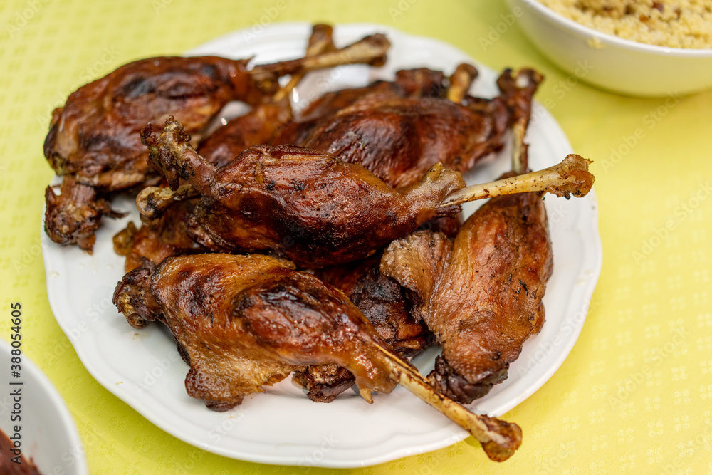 st Martin's day Martini goose legs on the family table st Martin's day Martini goose legs on the family table