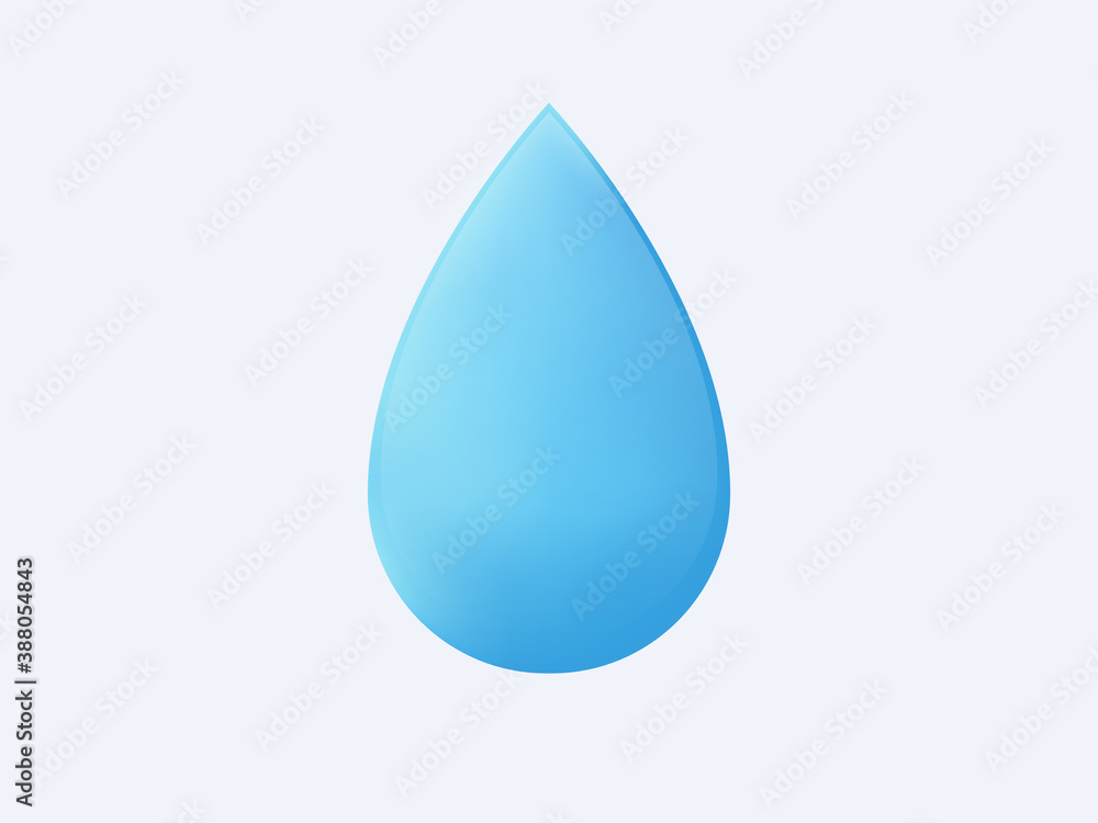 3d water drop isolated. Pure blue liquid teardrop shape transparent freshness. 3d water drop isolated. Pure blue liquid teardrop shape transparent freshness.
