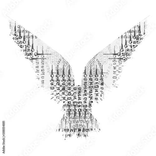 Abstract pattern raven silhouette