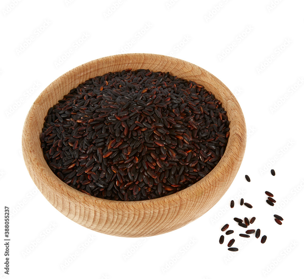 black rice isolated on white background black rice isolated on white background