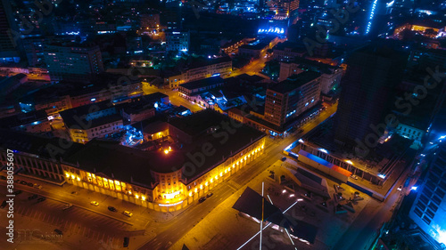 Road, lights and sea at night.
Luanda city captured from the top